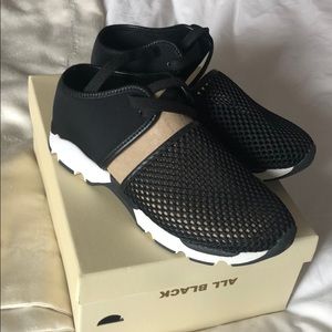 All Black Mesh Sneakers- NEVER WORN! In box!